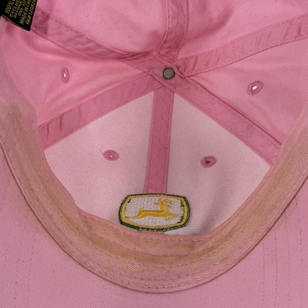 John Deere Strapback Adjustable Hat Cap Pink LogoNothing Runs Like A Deere - Picture 15 of 16